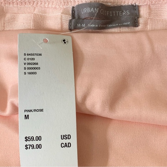 Urban Outfitters NWT Pink Sleeveless Checkered Woven Dress Size Medium Leg Slit - Picture 6 of 8